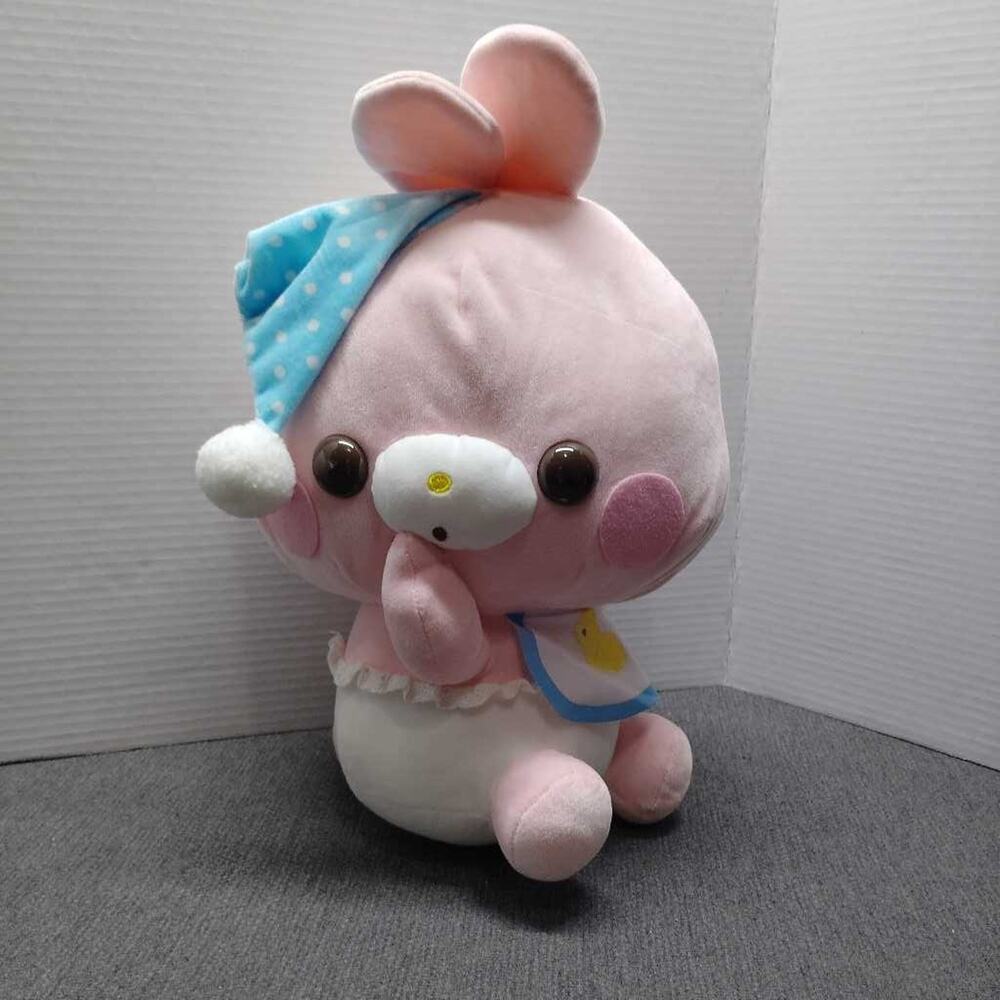 Yell Japan Pink Baby Bunny Plush Toy Sleep Hat Kawaii Stuffed Animal